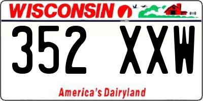 WI license plate 352XXW