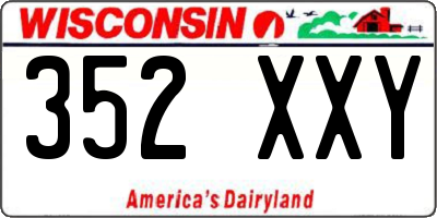 WI license plate 352XXY