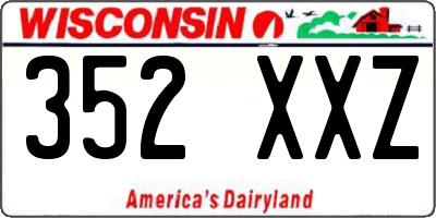 WI license plate 352XXZ