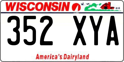WI license plate 352XYA