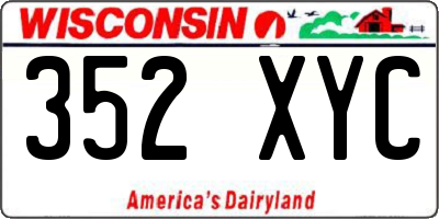 WI license plate 352XYC