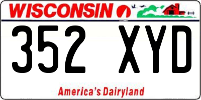 WI license plate 352XYD