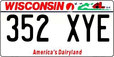 WI license plate 352XYE