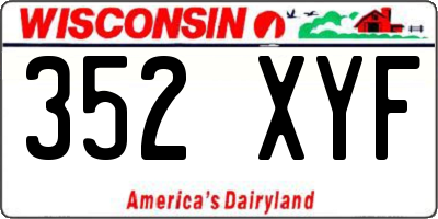 WI license plate 352XYF