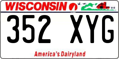 WI license plate 352XYG