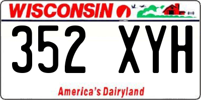 WI license plate 352XYH