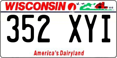 WI license plate 352XYI
