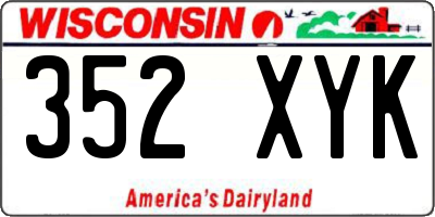WI license plate 352XYK