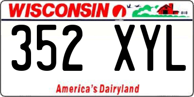 WI license plate 352XYL