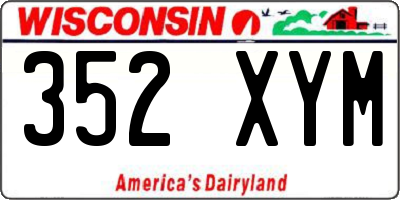 WI license plate 352XYM