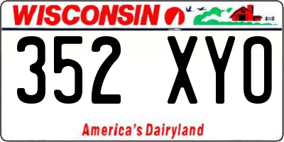 WI license plate 352XYO