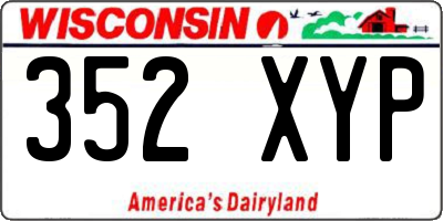 WI license plate 352XYP