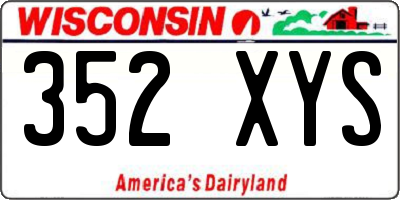 WI license plate 352XYS