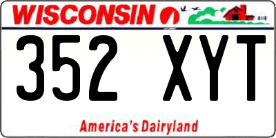 WI license plate 352XYT