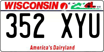 WI license plate 352XYU