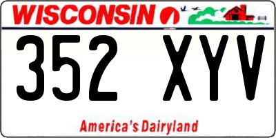 WI license plate 352XYV