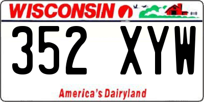 WI license plate 352XYW