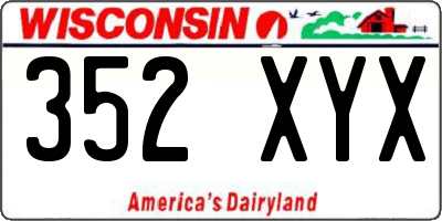 WI license plate 352XYX