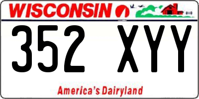WI license plate 352XYY