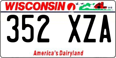 WI license plate 352XZA