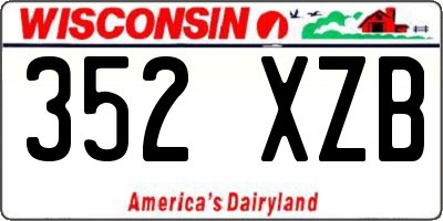 WI license plate 352XZB