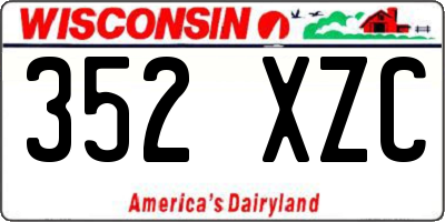 WI license plate 352XZC