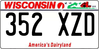 WI license plate 352XZD