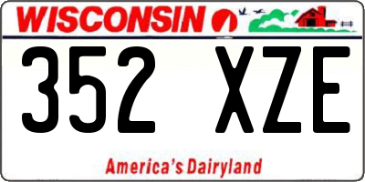 WI license plate 352XZE