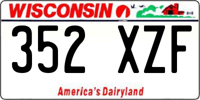 WI license plate 352XZF