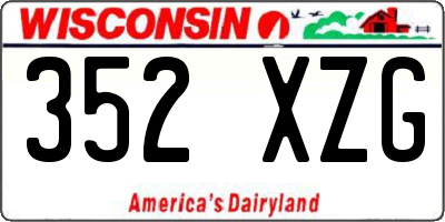 WI license plate 352XZG