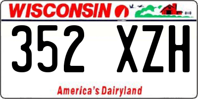 WI license plate 352XZH