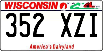 WI license plate 352XZI