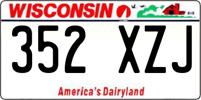 WI license plate 352XZJ