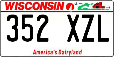 WI license plate 352XZL