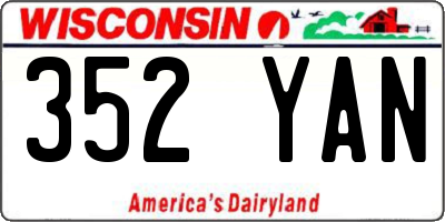 WI license plate 352YAN