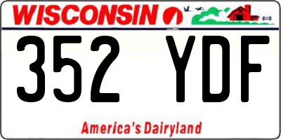 WI license plate 352YDF