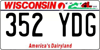 WI license plate 352YDG