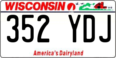 WI license plate 352YDJ