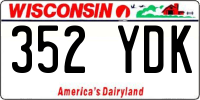 WI license plate 352YDK