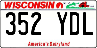 WI license plate 352YDL