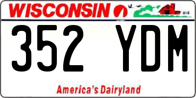 WI license plate 352YDM