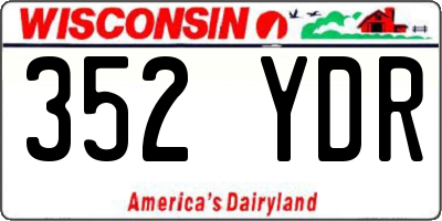 WI license plate 352YDR