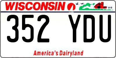 WI license plate 352YDU