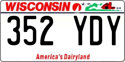 WI license plate 352YDY