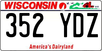 WI license plate 352YDZ