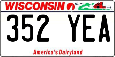 WI license plate 352YEA