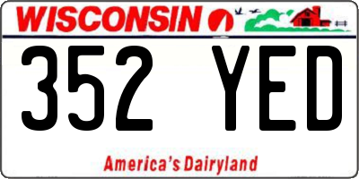 WI license plate 352YED