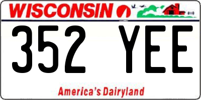 WI license plate 352YEE