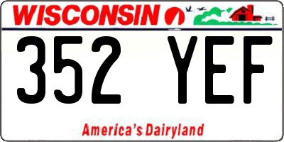 WI license plate 352YEF