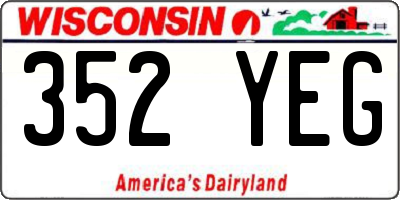 WI license plate 352YEG
